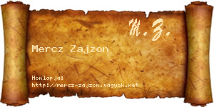 Mercz Zajzon névjegykártya